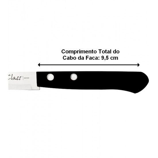 Faca Para legumes e frutas Lâmina Inox 7,5cm Black 3" Class Home